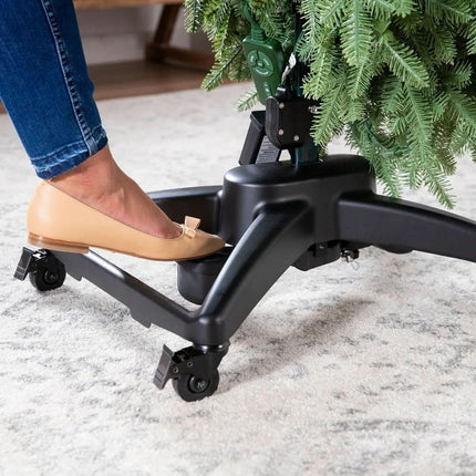 Árbol de Navidad Verde Premium con Luces LED – Ramas Articuladas y Base Metálica con Ruedas