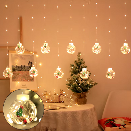 OFERTA EXCLUSIVA- CORTINA DE NAVIDAD🎅🏻 ESFERAS DE LUZ LED✨