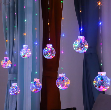 OFERTA EXCLUSIVA- CORTINA DE NAVIDAD🎅🏻 ESFERAS DE LUZ LED✨